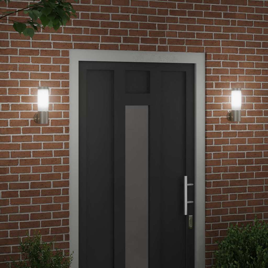 Vidaxx aplique de exterior 2 piezas plata 12 x 8,5 x 27 cm