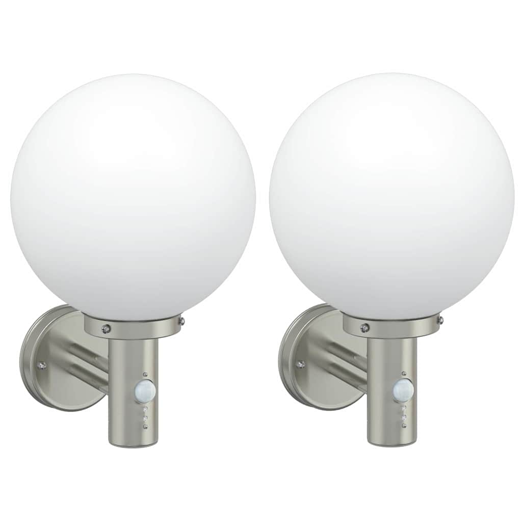 Vidaxl buiten wandlamp 2 pcs zilver 28 x 25 x 38 cm