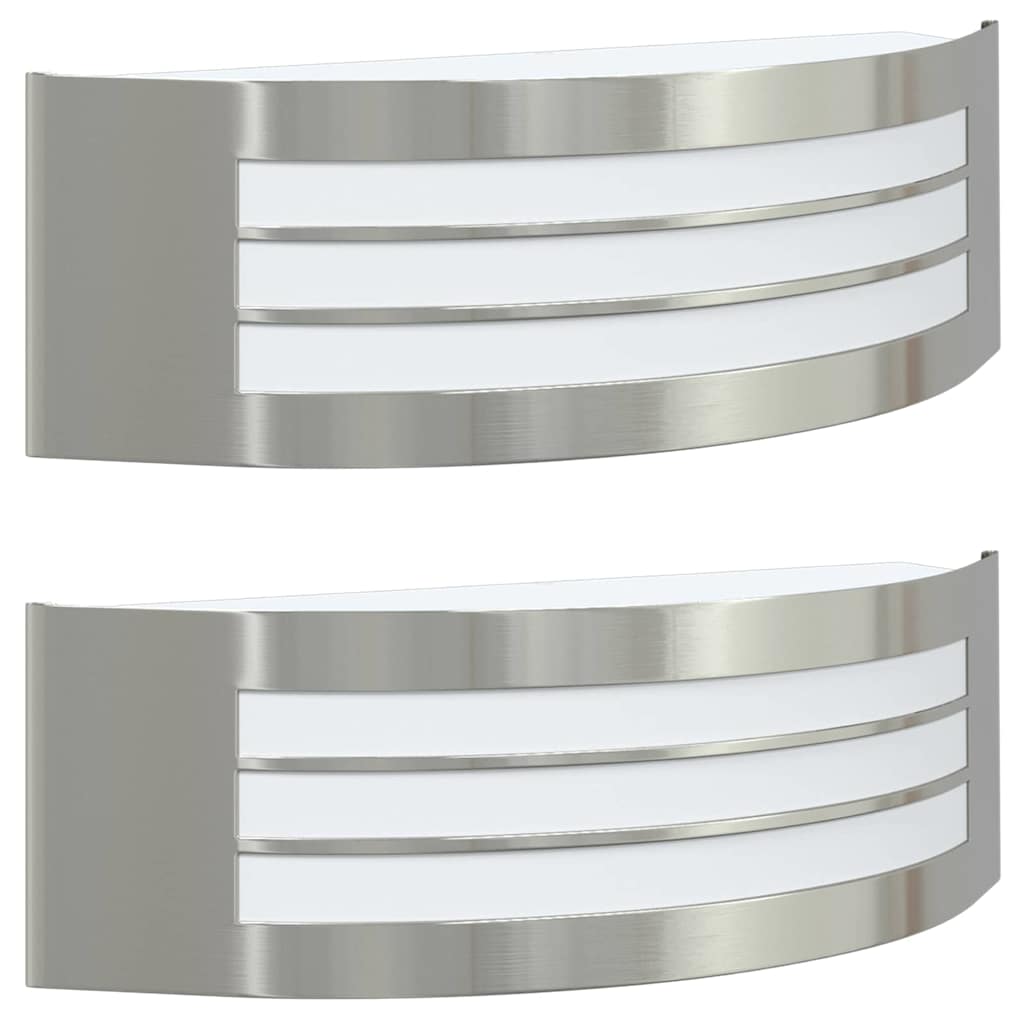 Vidaxl buiten wandlamp 2 pcs zilver 32 x 10 x 10 cm