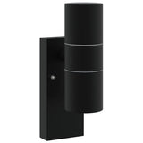 Vidaxl buiten wandlamp zwart 7 x 10 x 22 cm rvs en glas