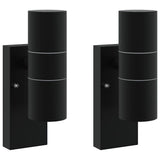 Vidaxl buiten wandlamp 2 pcs zwart 7 x 10 x 22 cm rvs en glas