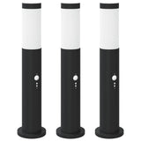 Vidaxl bolderverlichting met sensor 3 stuks 50 cm rvs ip44