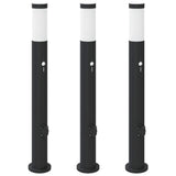 Vidaxl bolderverlichting met sensor en stopcontact 3 stuks 80 cm roestvrij staal ip44