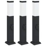 Vidaxx bolardo de iluminación con enchufe 3 piezas 50 cm negro IP44