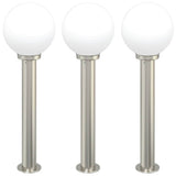 Vidaxl bolderverlichting 3 stuks 80 cm rvs ip44