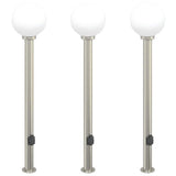 Vidaxx bolardo de iluminación con enchufe 3 piezas 120 cm acero inoxidable IP44