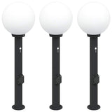 Vidaxl bolderverlichting met sensor en stopcontact 3 stuks 80 cm zwart ip44