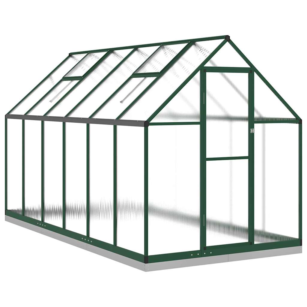 Vidaxl Tuinkas med grundlæggende ramme 334x169x202 cm aluminiumsgrøn