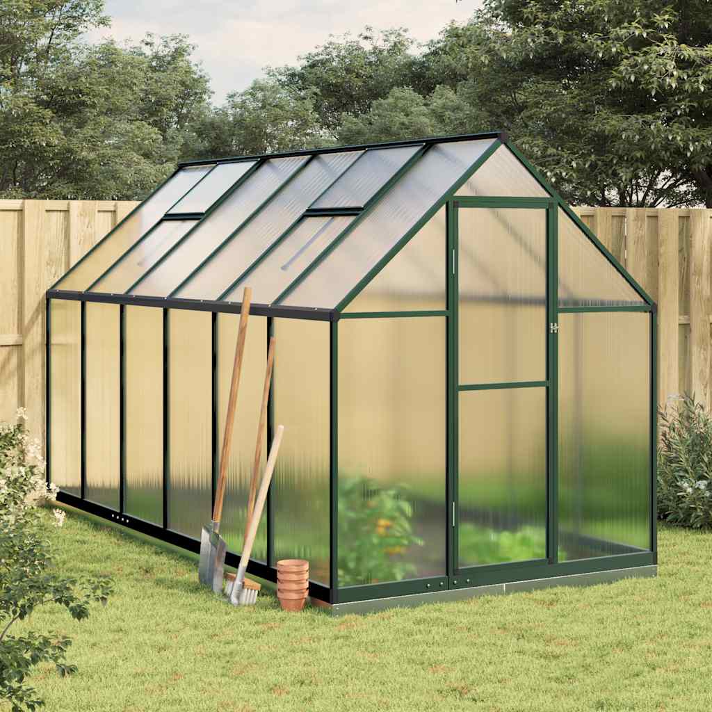 Vidaxl Tuinkas med grundlæggende ramme 334x169x202 cm aluminiumsgrøn