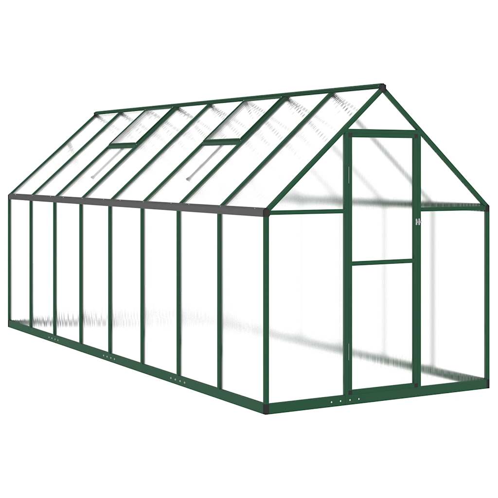 Vidaxl Tuinkas med grundlæggende ramme 445x169x195 cm aluminiumsgrøn