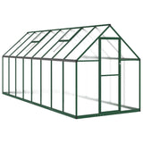 Vidaxl Tuinkas med grundlæggende ramme 445x169x195 cm aluminiumsgrøn