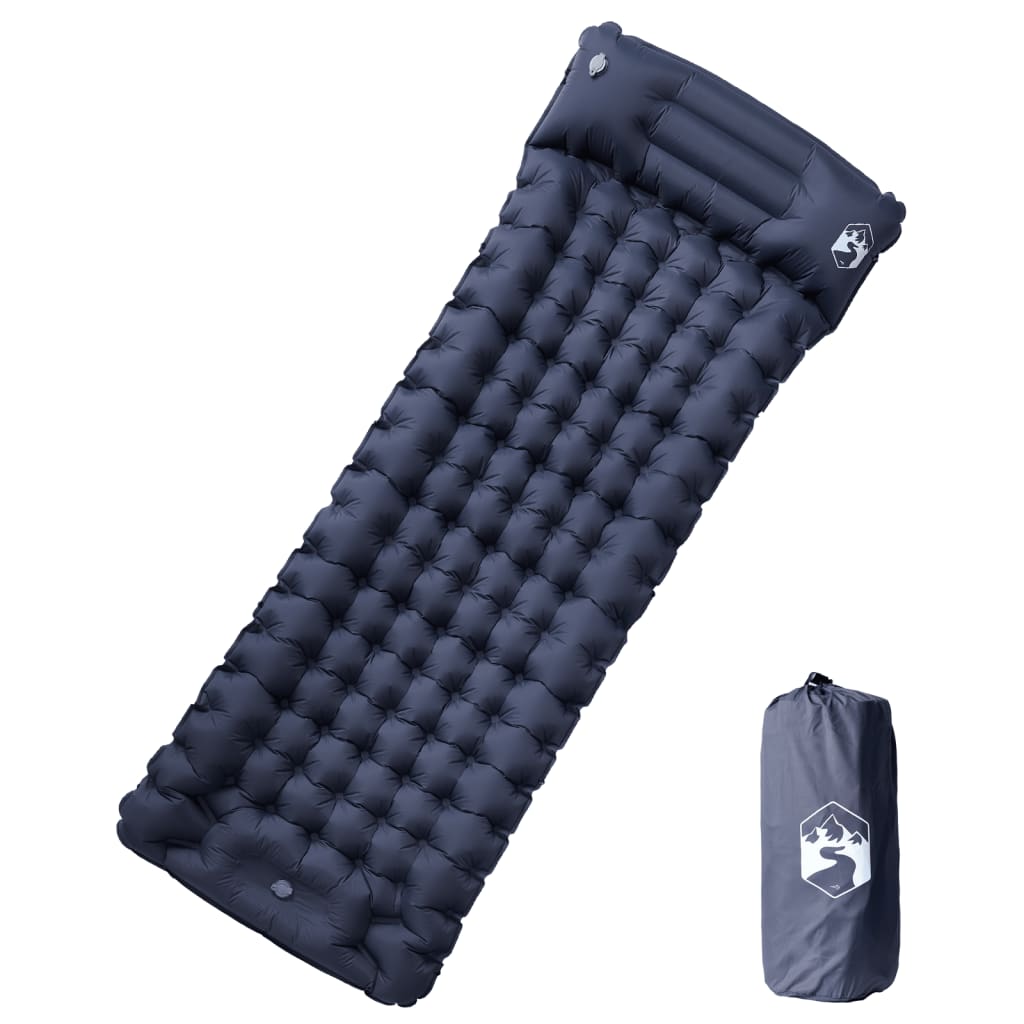 Vidaxl Camping Matratz mat Këssen Selbstblawelen Single Grey