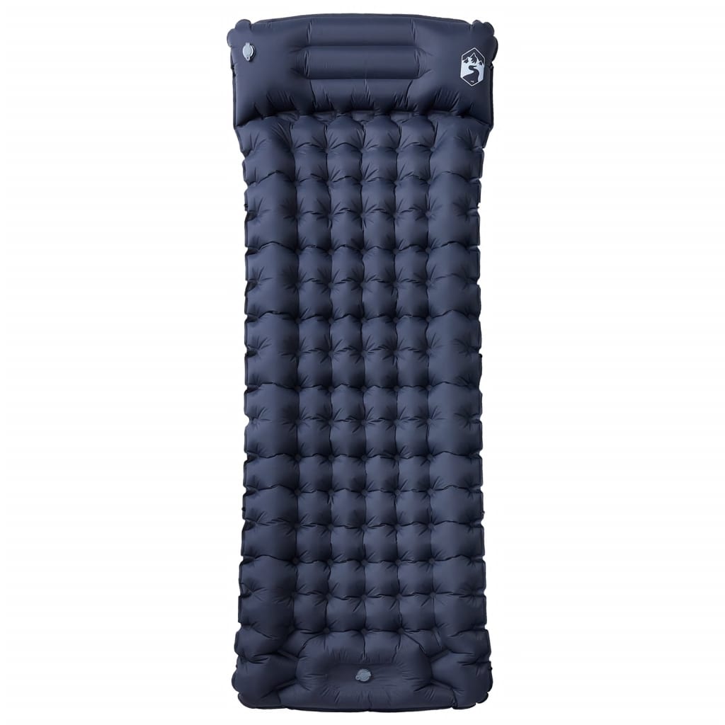Vidaxl Camping Matratz mat Këssen Selbstblawelen Single Grey