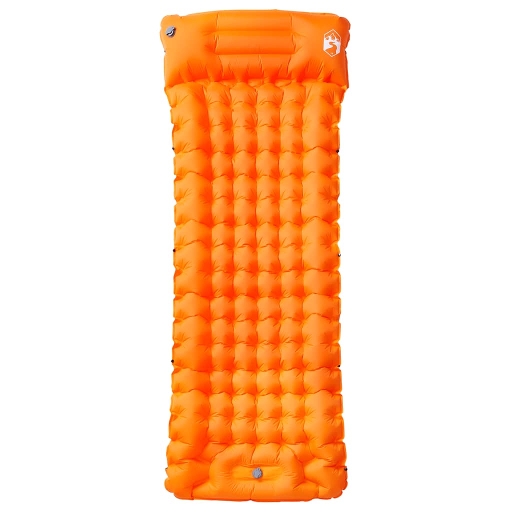 Colchón de campamento de Vidaxl con almohada a sí misma naranja soltera