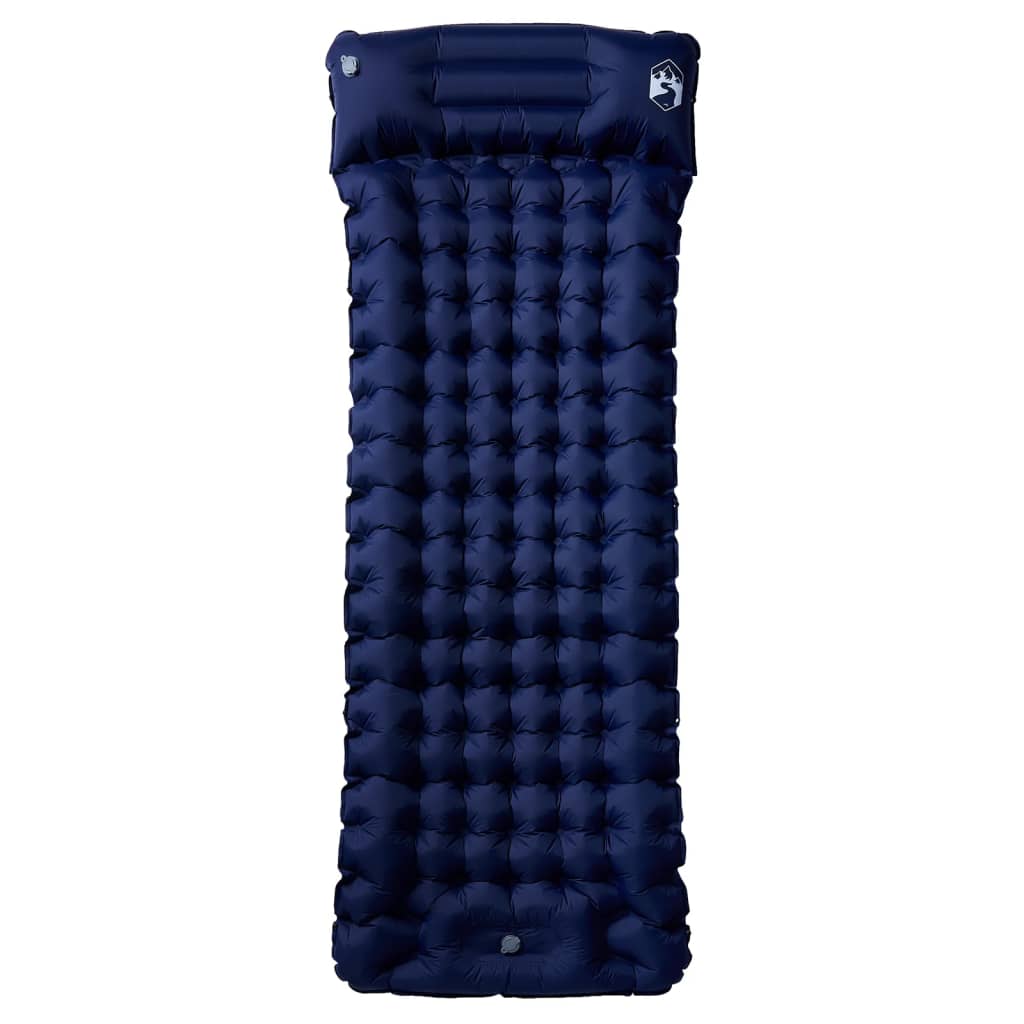 Materasso da campeggio Vidaxl con cuscino autoprodotta singola blu navy