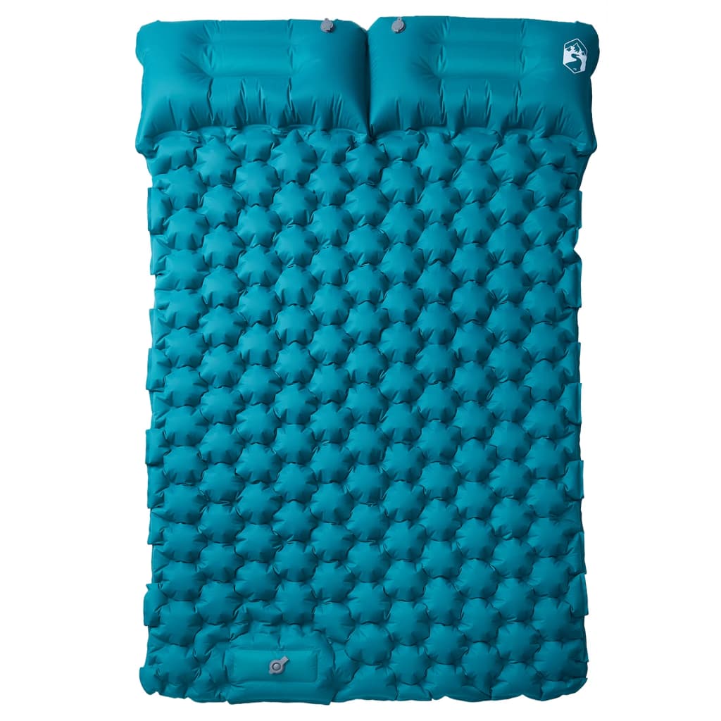 Colchón de campamento de Vidaxl con almohadas a sí misma azul de 2 personas