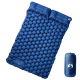 Vidaxl colchón de camping con almohadas autoinflable 2 personas azul marino