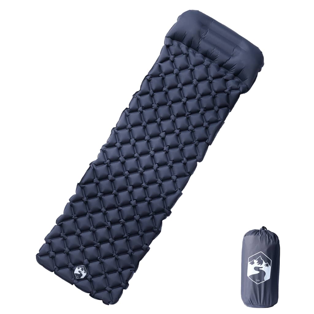Colchón de campamento Vidaxl con cojín inflable single gris