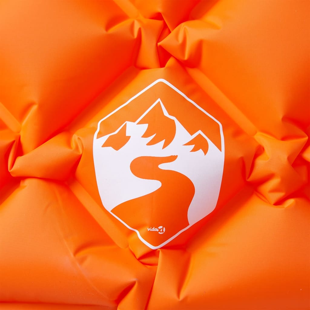 Colchón de campamento Vidaxl con una almohada de naranja inflable de 1 persona
