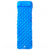 Colchón de campamento Vidaxl con una almohada azul inflable de 1 persona