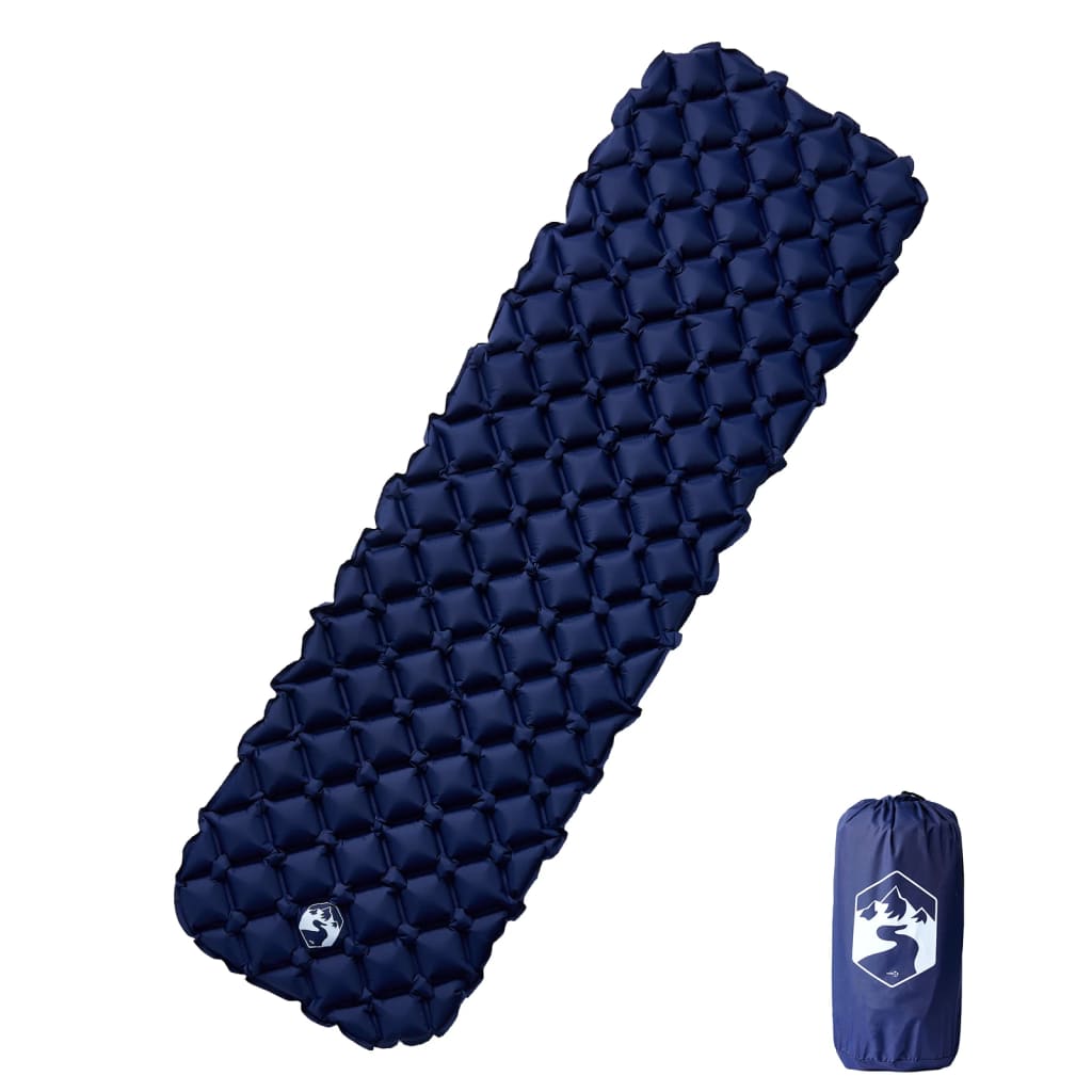Vidaxl Camping Madras oppustelig 190x58x6 cm 1-person Navy Blue