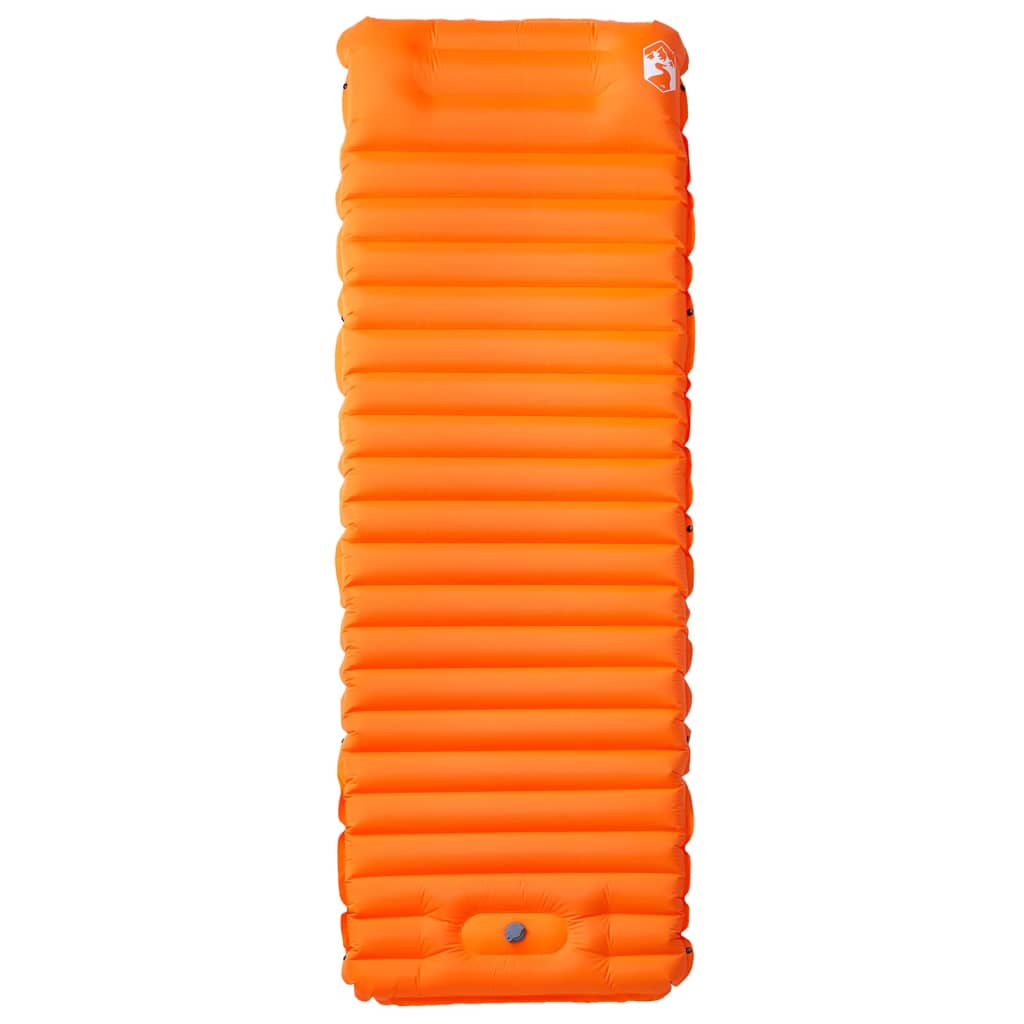 Vidaxl Camping Matratz mat Këssen Selbstbehälter Single Orange