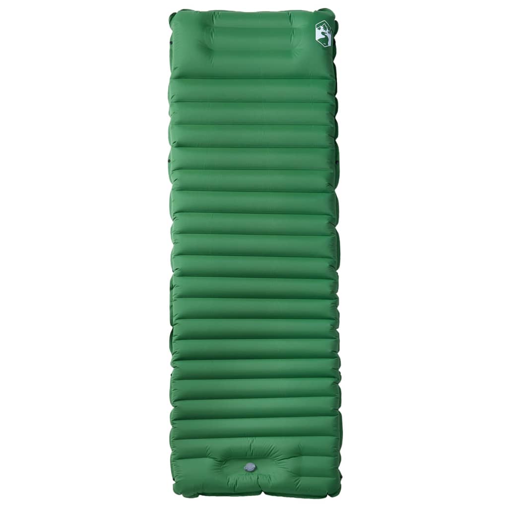 Vidaxl Camping mattress with pillow self-upcoming 1-person greenery