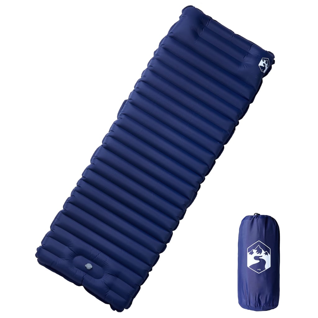 Vidaxl Camping Matratz mat Këssen Selbstbehalt Single Navy Blo