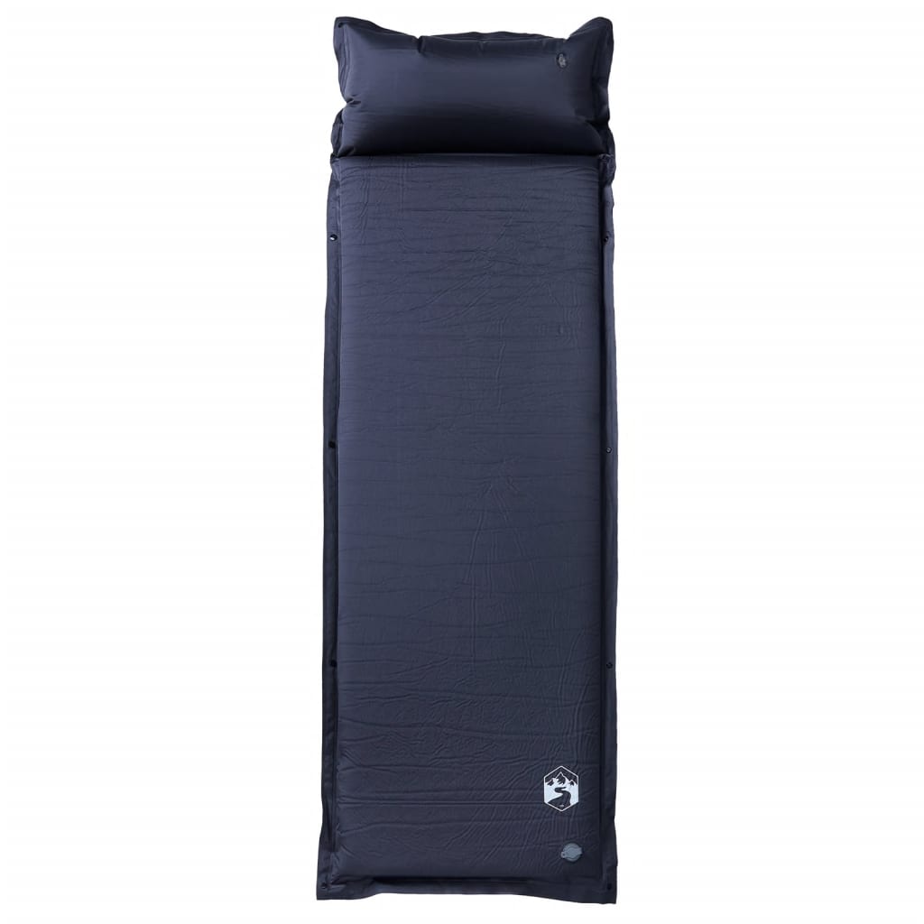 Colchón de campamento de Vidaxl con almohada que tiene un solo gris.
