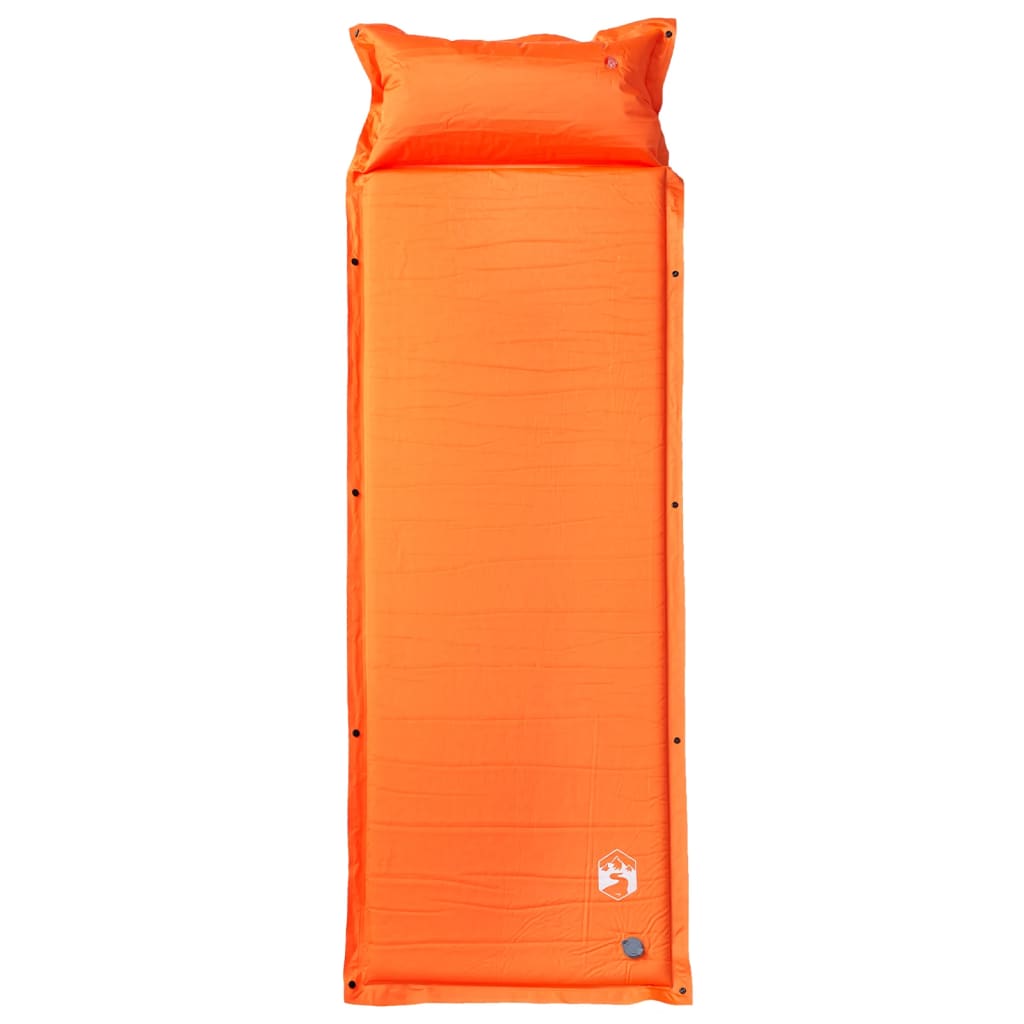 Vidaxl Camping Matratz mat Këssen Selbstbehälter Single Orange