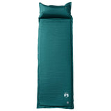 Vidaxl Camping mattress with pillow self-upcoming 1-person greenery