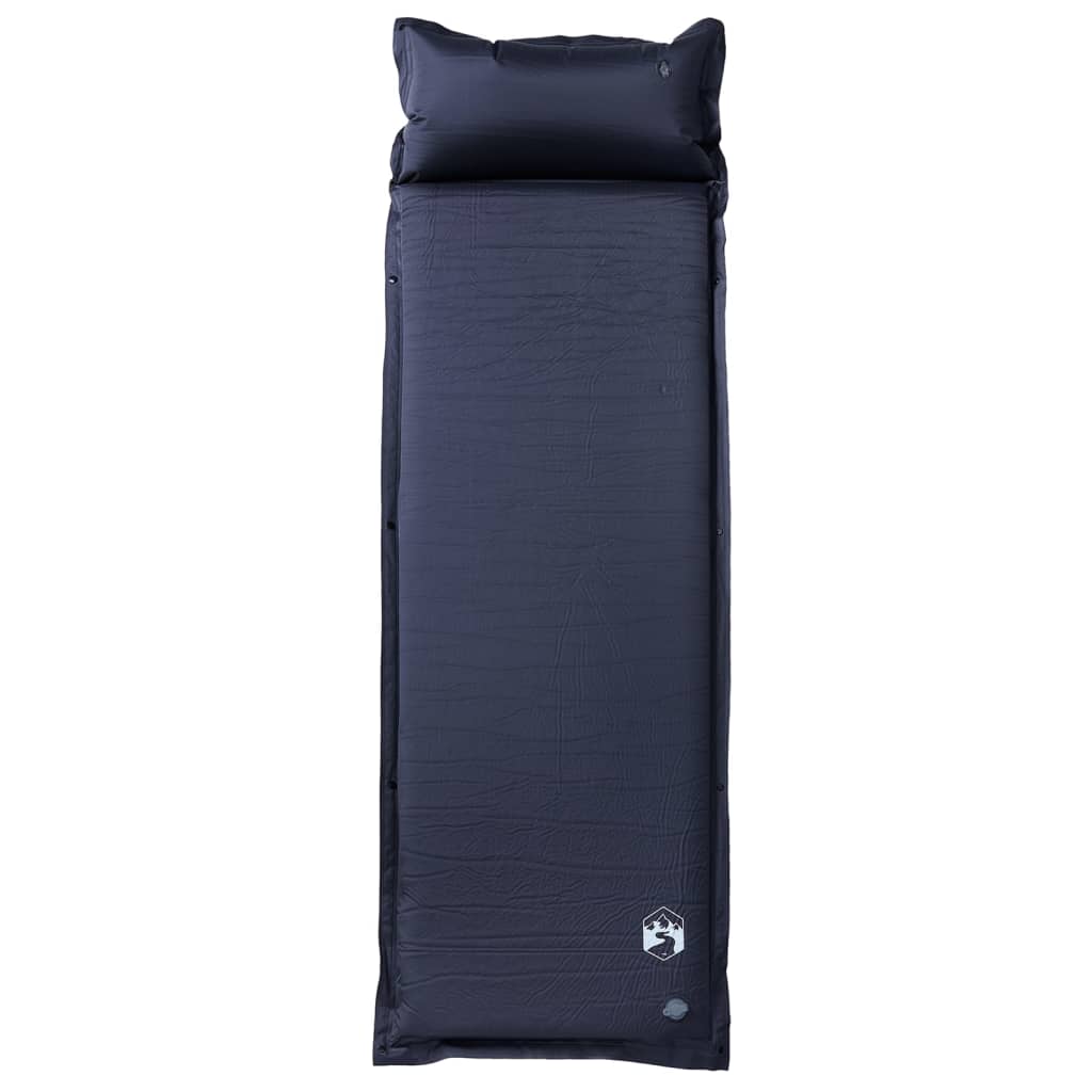 Colchón de campamento de Vidaxl con almohada que tiene un solo gris.