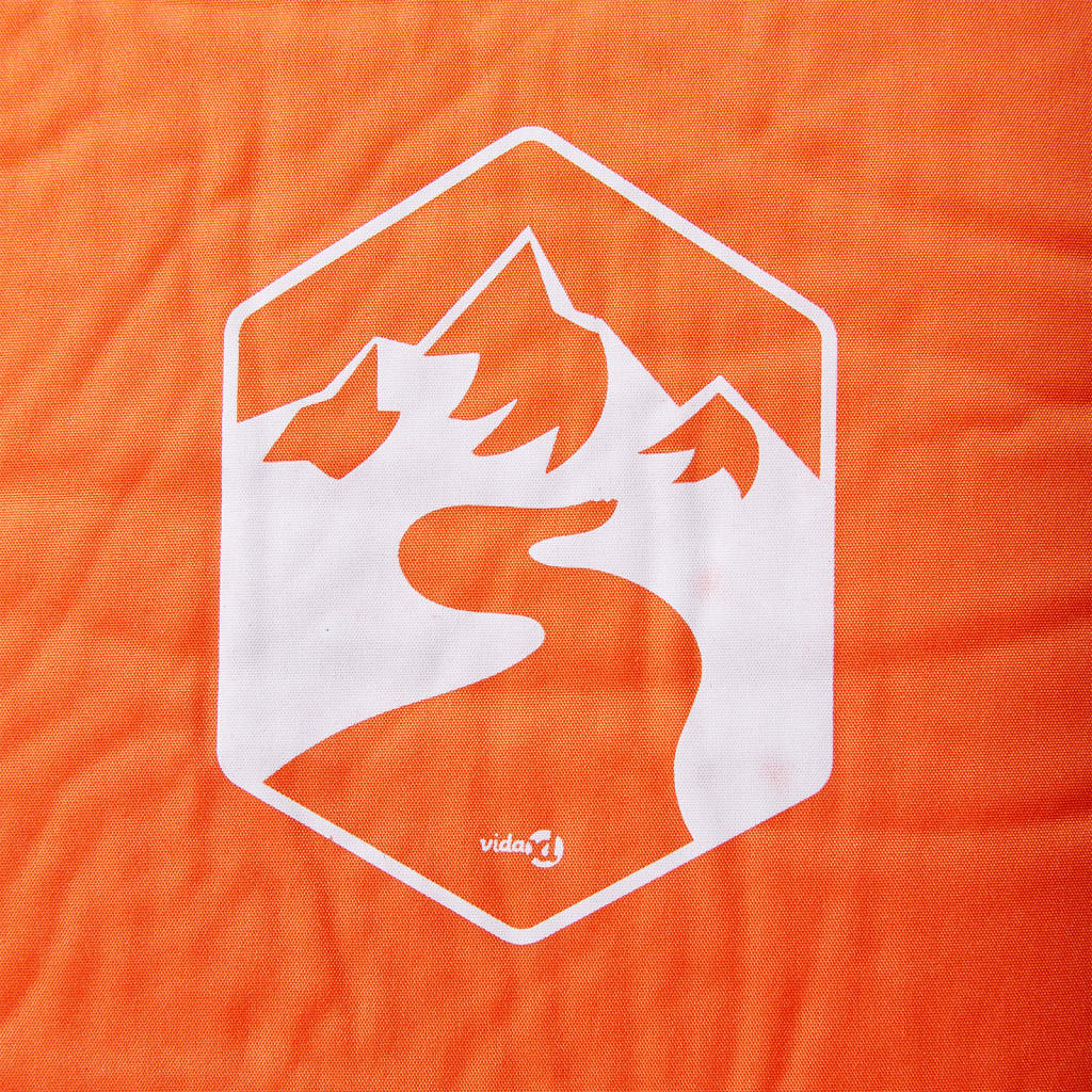 Vidaxl Camping Matratz mat Këssen Selbstbehälter Single Orange