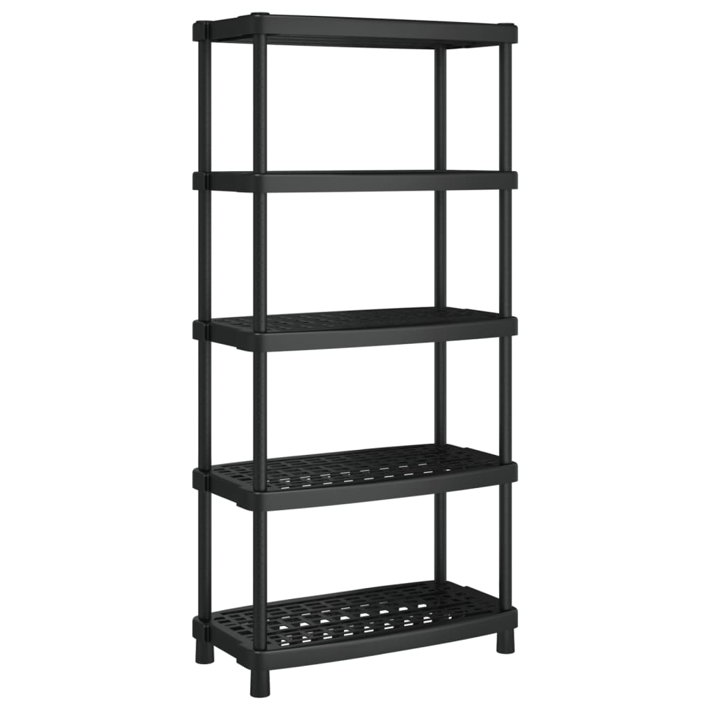 Vidaxl storage rack 5-layer 93.5x45.5x194.5 cm Polypropene black