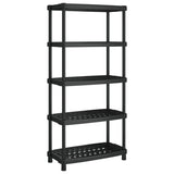 Vidaxl storage rack 5-layer 93.5x45.5x194.5 cm Polypropene black