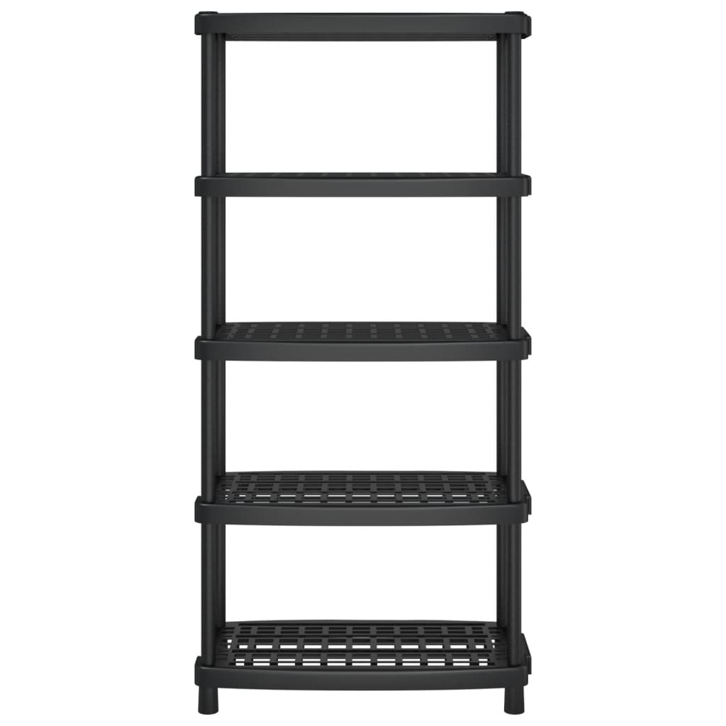 Vidaxl storage rack 5-layer 93.5x45.5x194.5 cm Polypropene black