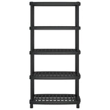 Vidaxl storage rack 5-layer 93.5x45.5x194.5 cm Polypropene black