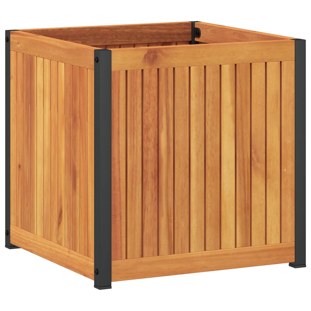VIDAXL -Planungsbox 45x45x44 cm Festes Akazienholz und Stahl