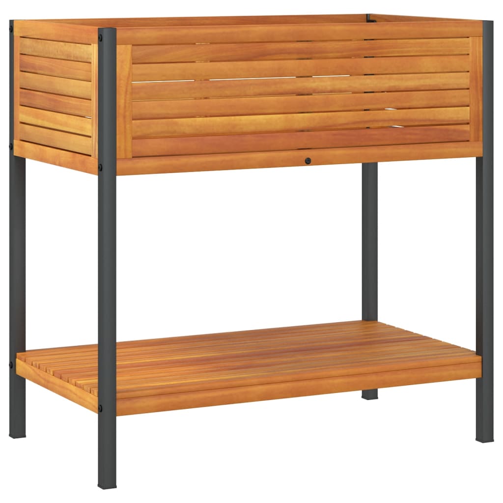 Vidaxl sadilnik s polico 80x45x80 cm trden akacia lesa in jeklo