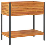 Vidaxl sadilnik s polico 80x45x80 cm trden akacia lesa in jeklo