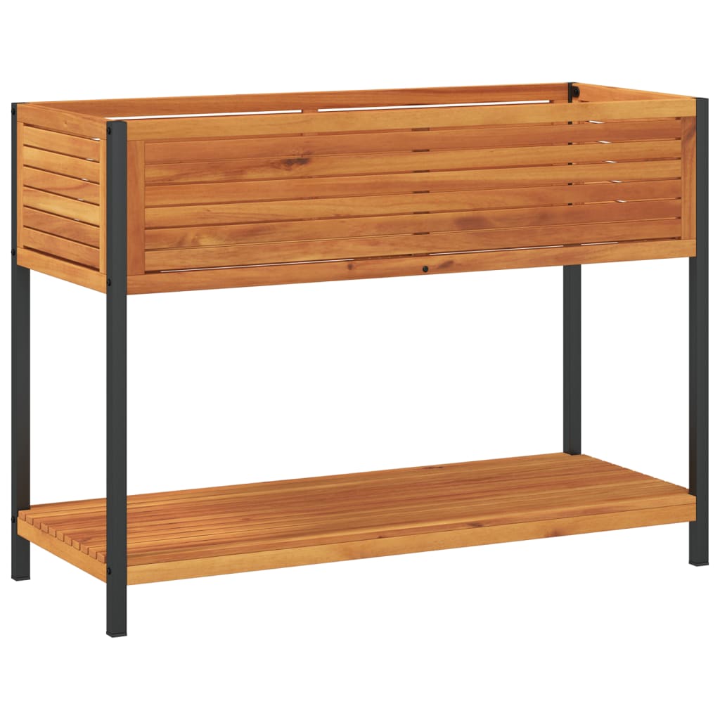Vidaxl Planter med hylde 110x45x80 cm fast acacia træ og stål