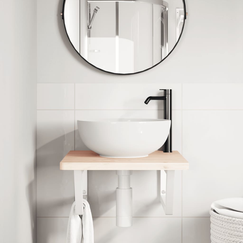 Vidaxl Wall brackets for sink 2 st trapezium steel white