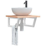 Vidaxl Wall brackets for sink 2 st trapezium steel white