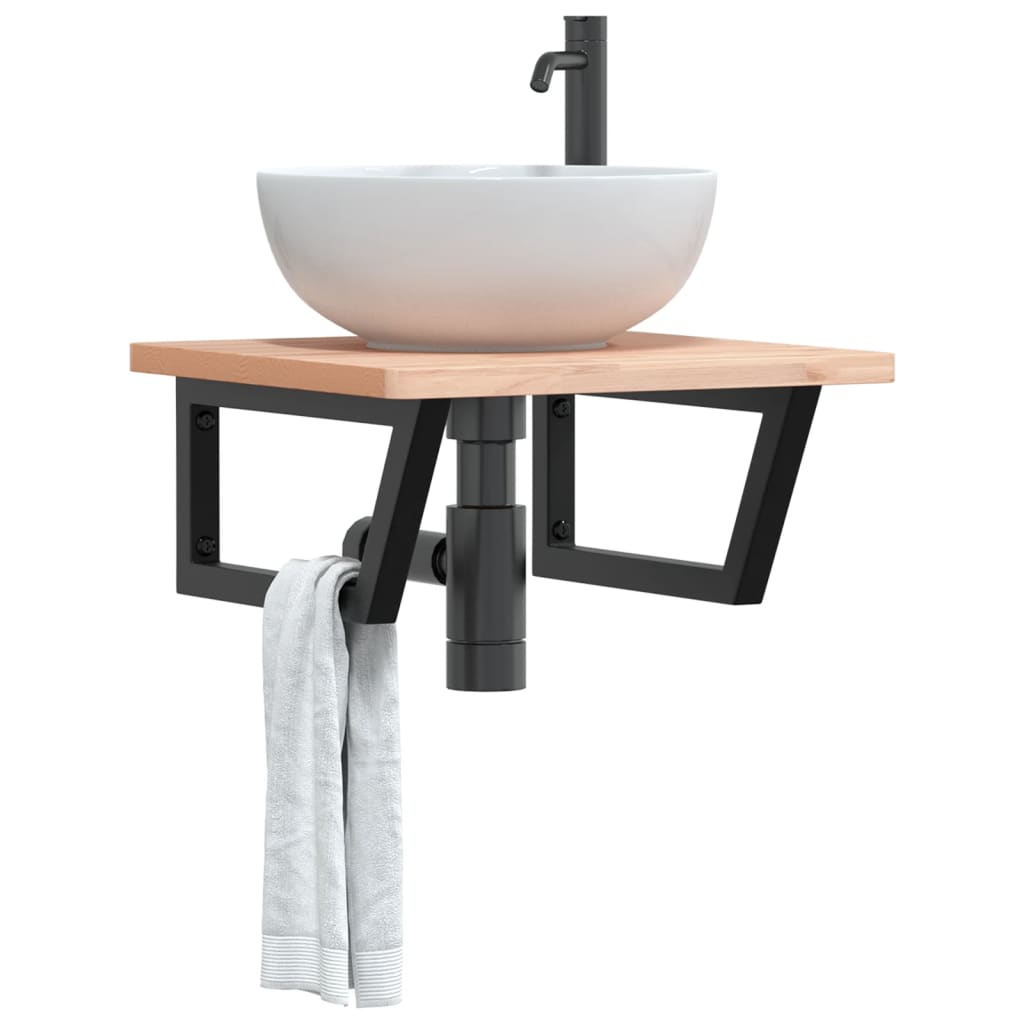 Vidaxl Wall brackets for sink 2 st trapezoidal steel black