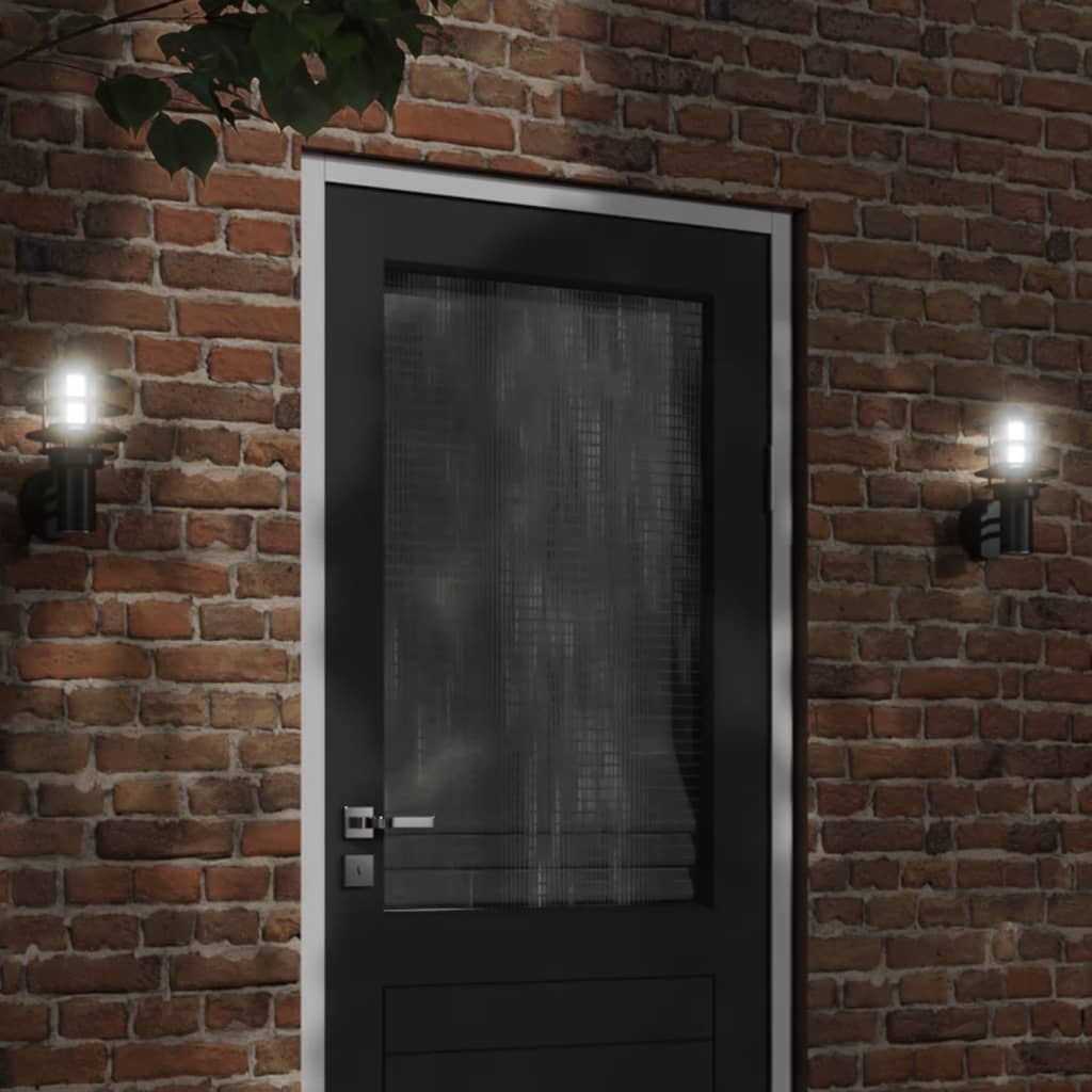 Vidaxl zewnętrzna lampa ścienna ze stali nierdzewnej czarna
