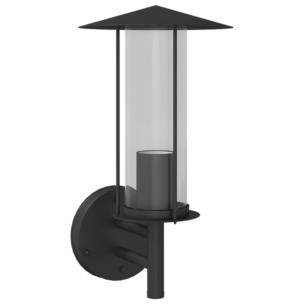 Bidaxl utomhus vägglampa rostfritt stål svart