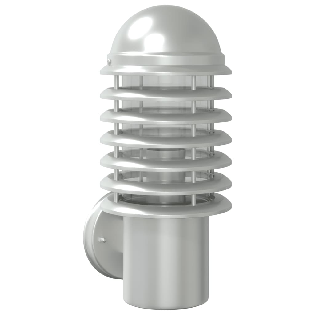 Vidaxl utendørs vegglampe rustfritt stål sølvfarget