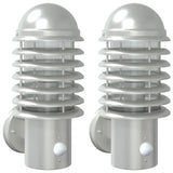 Vidaxl Outdoor Mauer Lampe 2 st mat Sensoren Edelensteier Sëlwerfaarf faarweg