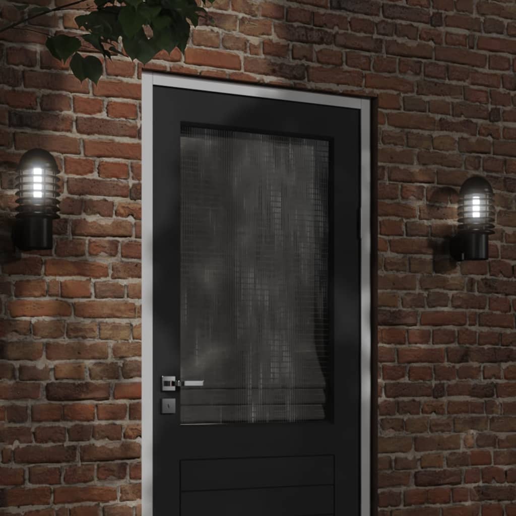 Vidaxl Outdoor Mauer Luede 2 st Stallless Stol schwaarz
