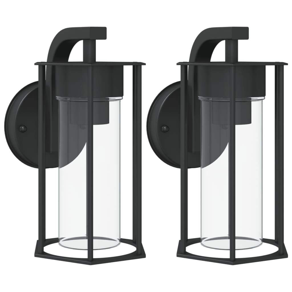 Vidaxl Outdoor Mauer Luede 2 st Stallless Stol schwaarz